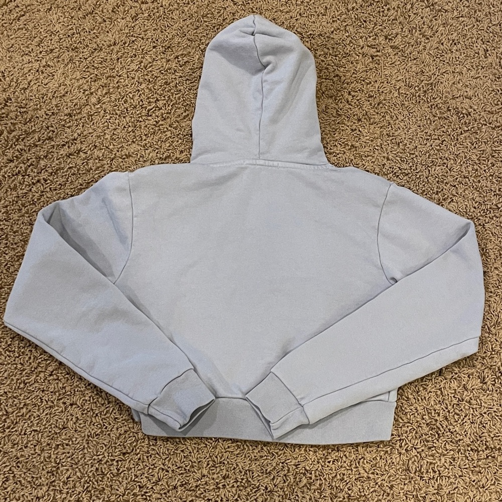 John Galt/Brandy Melville Light/Pastel Purple Crystal Cropped Zip-Up Hoodie - Picture 3 of 3